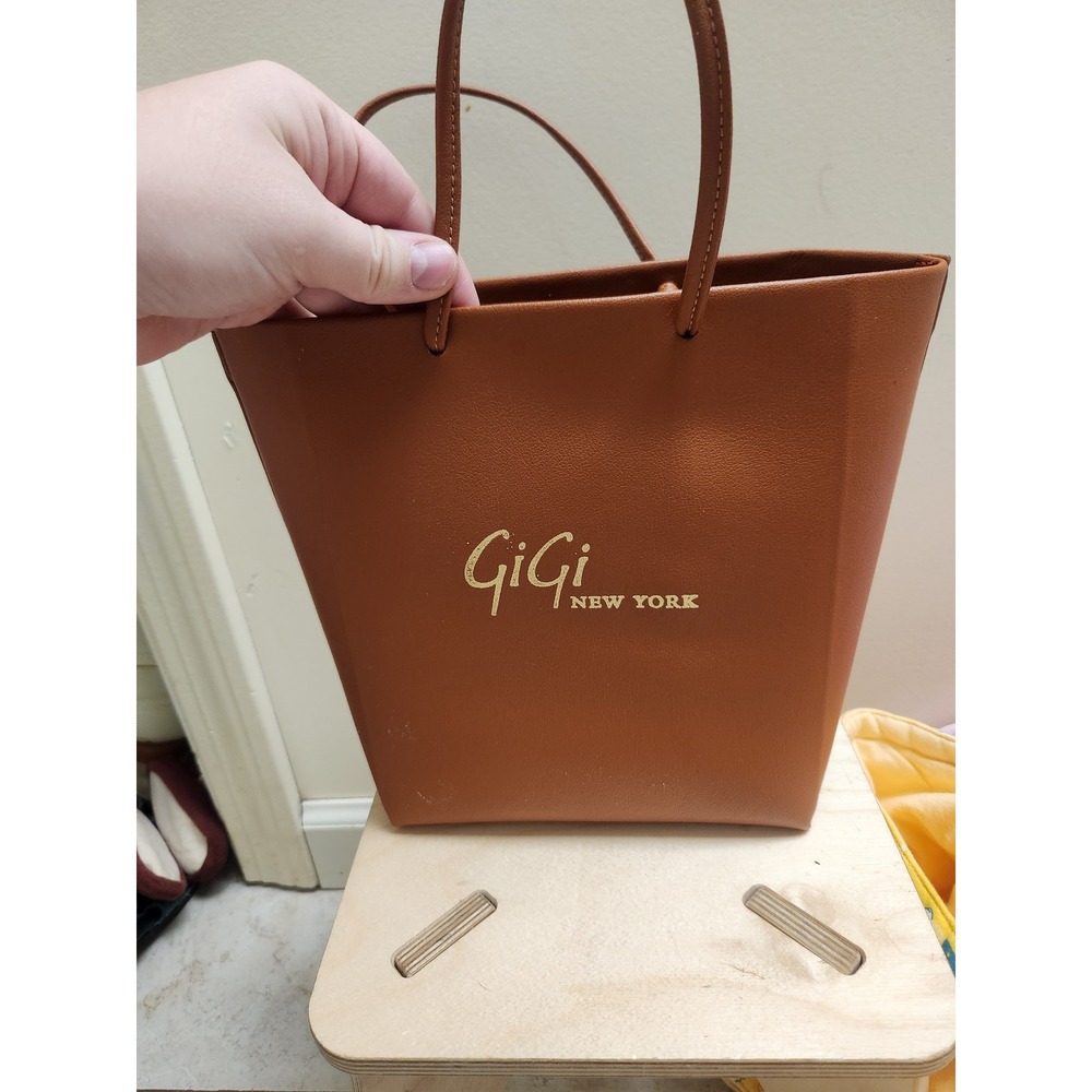 Gigi New York Tote Bag Brown Leather Top Handle Shoulder Bag - Picture 3 of 4